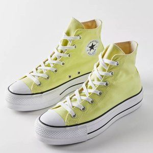 pale yellow high top converse